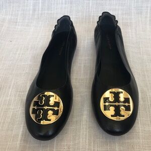 Tory Burch Claire Ballet black and gold